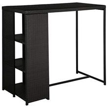 FAMIROSA Set da Bar da Giardino 5 pz con Cuscini in Polyrattan Nero-4914