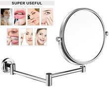 QAZW Specchi da Bagno con Ingrandimento 10x, Specchi da Bagno con Ingrandimento a Doppia Faccia, 360 °,Silver-6in-5X