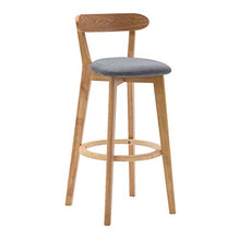 CMX-Barhocker Sgabelli da Bar Grigio Scuro, sedie da Bar per la Colazione, sedie da Cucina, sgabelli Alti con Supporto per la Schiena, Sedile in Morbido Lino, Gambe in Legno massello