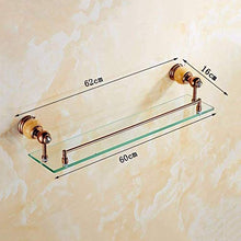 GDFEH Scaffale da bagno pieno di rame da bagno Specchio anteriore Scaffale anteriore, cosmetici montato a muro Cosmetici Scaffale in vetro Scaffale da bagno Scaffale per doccia Scaffale per stoccaggio