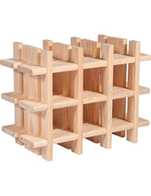 Scaffale Portabottiglie MODULABILE in legno di pino grezzo 9 Bottiglie L 43 X P 22 X H 32,5 CM