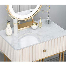 Tavolo Da Trucco Con Cassetti,Interruttore Touch Screen & Sgabello Imbottito Per Camera Da Letto,Specchiera Tavolo Cosmetici Tavolo Cosmetici Con Specchio Con Luce Led-Bianco 40x40x75cm(16x16x30inch)