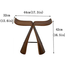 HHXD Sgabello in legno Qualità Noce/Piccoli Panca Farfalla Forma/Sgabello per il bagno per il Bagno Doccia Sauna/Come mostrato / 44×32×42 cm