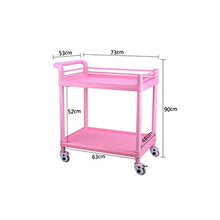 WangQ Carrello Carrello Doppio Carrello per Strumento di Bellezza Carrello Carrello Porta Strumenti per Ospedale Carrello Mobile carrellino Cucina (Size : 73 * 53 * 90cm)