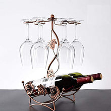 UKOCH - Porta bottiglie di vino in metallo vintage per bicchieri di vino