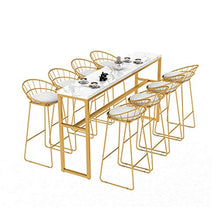 GYPPG Sgabello Bar, sgabelli Cucina per la Colazione, Sedia con poggiapiedi Alto con Gambe in Metallo Dorato e poggiapiedi, Design Moderno, Altezza Seduta 29,5 Pollici