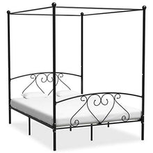 BIGTO - Struttura per letto a baldacchino, in metallo, per camera da letto, stile nero, 140 x 200 cm