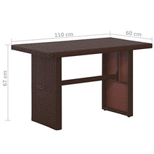 Tidyard Set Salottino a 4 Posti in PE Rattan, Divano con Cuscini e Tavolino, 120 x 67 x 67 cm, Marrone