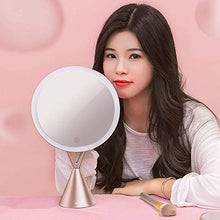 Specchio per Il Trucco, Specchi per Il Trucco del Bagno LED con luci, Specchio per Il Trucco Illuminato Ingrandimento 1x / 5X Girevole di 30 Gradi con oscuramento del Touch Screen