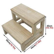 Sgabello per scale Legno Bambini 2 Fasi Step Stool, 40cm di Altezza Scala a Pedale per Comodino Camera da Letto/Lavandino del Bagno, Carico Massimo 150kg Passo Sgabello