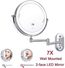 Specchio 7X Trucco LED 2-Face Touch Dimellente Dimellente LED Luci a Muro Specchi da Bagno Specchi da Bagno 8 Pollici