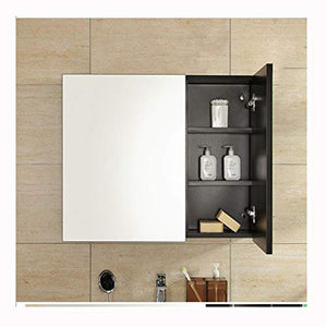 haozai Mensola da Muro O da Cassetti Scaffale Parete Design En Colore Bianco Pensile Bagno Sospeso,Specchio Contenitore Bagno,Specchio Bagno 1214