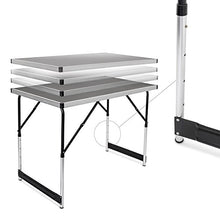 Spetebo Haushalt International Table - Tavolino pieghevole e regolabile da campeggio, 100 x 60 x 73-94 cm