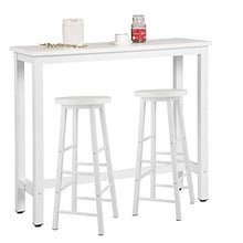 WOLTU Set Mobili da Bar Tavolo con 2 Sgabelli Alti Arredo per Cucina in Acciaio Legno BT17ws+BH130ws-2