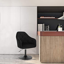 WOLTU BH239sz-1 Poltroncina da Bar Sgabello Girevole Camera da Letto Sedia Imbottita Moderna, Velluto Nero