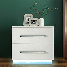 Comodino a LED con 2 cassetti con illuminazione a LED, moderno mobiletto per camera da letto, soggiorno, 55 x 37 x 50 cm