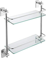 GDFEH Scaffale per Doccia 2 Bagno in Vetro Bagno in Acciaio Inox Scaffale in Acciaio Inox Scaffale per Bagno Scaffale Doccia Doccia Caddy Storage Basket 16.5x5x18inch
