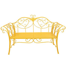 GaoF Panca da Giardino da 52 Pollici Panca da Giardino per terrazza da Parco, Sedia da Giardino con Doppia Seduta in Metallo da Cortile, Sedia da Portico Resistente alle