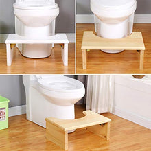 LTINN Sgabello da Toilette Pieghevole in Legno, Sgabello Anti-stitichezza Naturale e Confortevole, Sgabello da Bagno Antiscivolo