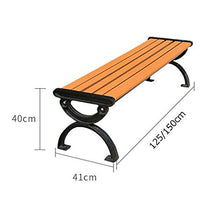 household products Panca da Giardino in Legno per Cortile Esterno, panchina da Giardino per Esterni da Giardino, Sedile Senza Braccia Anti-corrosione con Struttura in ghisa, per Veranda, Prato