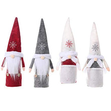 Amosfun 4 Pezzi di Vino di Natale Copre Sacchetti Regalo di Vino Gnomo Svedese Accessori da Tavola di Natale per Festa di Carnevale di Natale (Colore Misto)