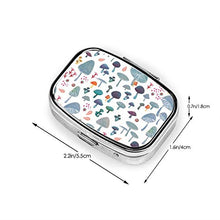 Scatola quadrata per pillole medicinali sparsi funghi moda pillola organizzatore viaggio pillole dispenser per vitamine integratori