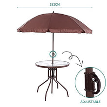 ARONTIME - Set di mobili da giardino in rattan, 6 pezzi, mobili da giardino in vimini, tavolino da giardino, mobili da giardino, set da tavolo rotondo