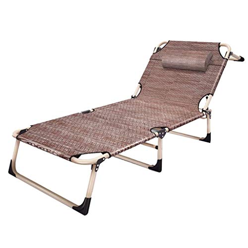 Hfyg Lettino Prendisole Sedia a Sdraio Zero Gravity Poltrona a Sdraio reclinabile Regolabile Lettino Prendisole da Spiaggia Chaise Longue (Color : Brown)