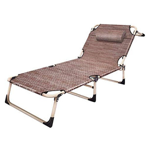 Hfyg Lettino Prendisole Sedia a Sdraio Zero Gravity Poltrona a Sdraio reclinabile Regolabile Lettino Prendisole da Spiaggia Chaise Longue (Color : Brown)