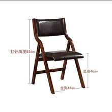 Chair QL Sedia da Pranzo in Legno Massello Semplice Nordica con Seduta in Pelle PU, Sedia Pieghevole Salvaspazio in Legno Massello, Sedia da Ufficio Portatile per Il Tempo Libero Sedia Pieghevole