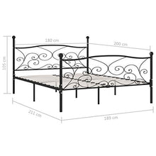 SKM Giroletto con Doghe Nero in Metallo 180x200 cm (24.3kg)