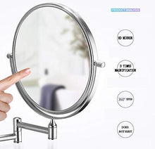 SYue Specchio per Il Trucco, Specchio telescopico Rotante per Bagno Perforato Specchio da Tavolo bifacciale Pieghevole a Parete