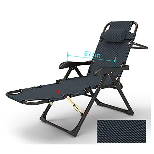 Hfyg Lettino Prendisole Zero Sdraio,Estate Lounge Chair Piega Famiglia Sedia Reclining Ufficio Letto Nap Sedia Pigro Schienale Chaise Longue (Color : Comfort Version)
