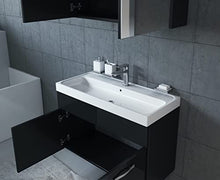 Mobile da bagno paso 02 80 cm lavabo nero lucido - Armadietto a specchio mobiletto lavabo mobili