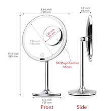 Specchio Cosmetico a Led per Trucco Con Mini Ingrandimento 5X Specchio Magnetico USB Ricaricabile Touch Screen Sensore DI Luminosità Luminosità Regolabile Intelligente Cordless Specchio Da 8,5 Pollici
