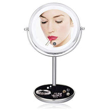 Specchio per Il Trucco, Specchio per Il Trucco Portatile a LED, Illuminato con Specchio cosmetico a LED Luminoso, Specchio ingranditore 5X Specchi da Barba su Due Lati