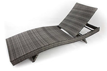 AVANTI TRENDSTORE - Almeida - Sdraio da Giardino con Schienale Regolabile, in polirattan di Colore Grigio con Cuscino Grigio. Dimensioni: Lap 200x38x70 cm