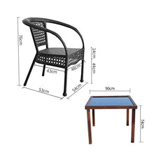 Tavolo in vimini in rattan mobili in patio e set sedia, Mobili da giardino all'aperto in rattan Tavolo e sedie Set Set di mobili per il prato per famiglie all'aperto (sedia da tavola set da 4 pezzi)
