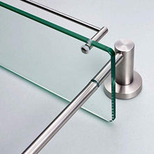 DNSJB mensole da bagno, Mensola in Acciaio Inox 304 per Bagno in Vetro, pensile a Parete per Bagno 2 Livelli, 15.5 '' × 16.5 '' × 5.1 ''