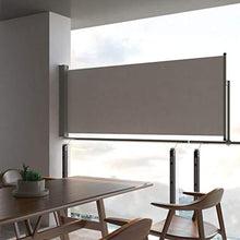 mewmewcat Tenda da Sole Laterale Retrattile,Tenda Paravento per Esterno, Protezione da Sole da Giardino 100 x 300 cm Grigia