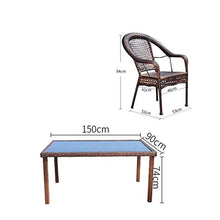 HLZY Tavolo in Vimini in Rattan mobili in Patio e Set Sedia, Set di mobili da Giardino in Rattan tavola e sedie del Patio Set tavolino da caffè in Vetro tavolino da caffè