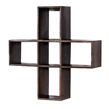 Semplicità Elegante Scaffale a Muro Scaffalature Sospese Scaffali Reticolari in Legno Massello Impermeabile Resistente e Robusto Salva Spazio Cuscinetto Forte, HJJ, Paulownia bruciato, 53x13x53cm