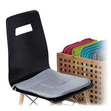 Relaxdays 10020638_111 Set 4 Cuscini per Sedia Imbottiture con Nastri Casa e Giardino Colori Intensi Lavabili Poliestere Antracite
