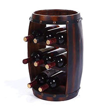 PZW Portabottiglie Semplice e Creativo, Portabottiglie in Legno Massello Portabottiglie da Pavimento Portabottiglie Cilindrico, Capacità Portabottiglie da 9 Bottiglie Dimensioni: 29 * 29 * 49 cm