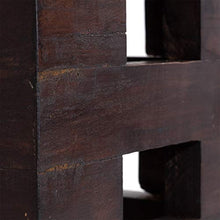Design Delights, sgabello RUSTIKALER Brick 48" | 48 x 29 x 29 cm (altezza x larghezza x profondità), in mogano, sgabello in legno, sgabello per fiori, tavolino | Colore: 03 marrone scuro