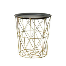 ZXPzZ Comodino Tavolino da caffè d'oro in Ferro Battuto Tavolino da caffè D'angolo Tavolo da Pranzo Piccolo Tavolo Rotondo (Color : Gold, Size : 30.5x34cm)