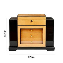 Legno di Cedro Humidor Cigar Humidor Clubhouse Display Box Scatola Portaoggetti per Sigari Armadio per Sigari Struttura in Legno A Quattro Strati Grande capacità può Contenere 125