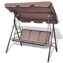 Tidyard Dondolo da Giardino in Acciaio e Poliestere 178 x 112 x 155 cm | Caffè