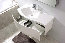 Mobile bagno sospeso LENA 1000 bianco opaco - specchio a scelta opzionale, Specchio:Senza specchio, Piletta Pop-up:Con piletta Pop-up