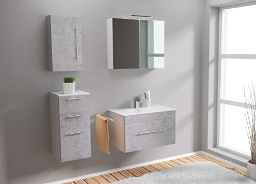 Set di mobili da bagno SANTINI 75 (4 pezzi) grigio cemento